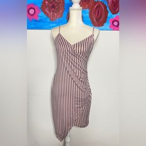 🌸 Black Pink Striped Women’s Dress